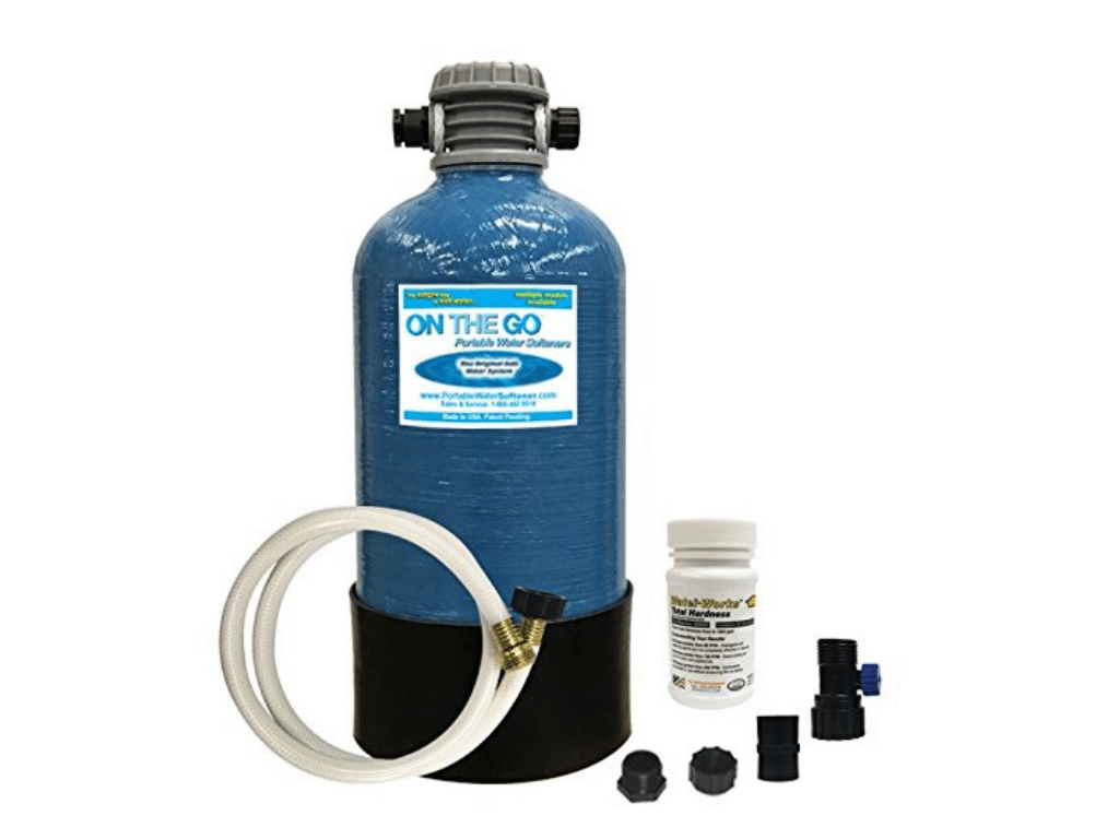 H2OMobile 8,000 Grain Portable Water Softener For RVs – Manual Regenerate, 21.6” Tall