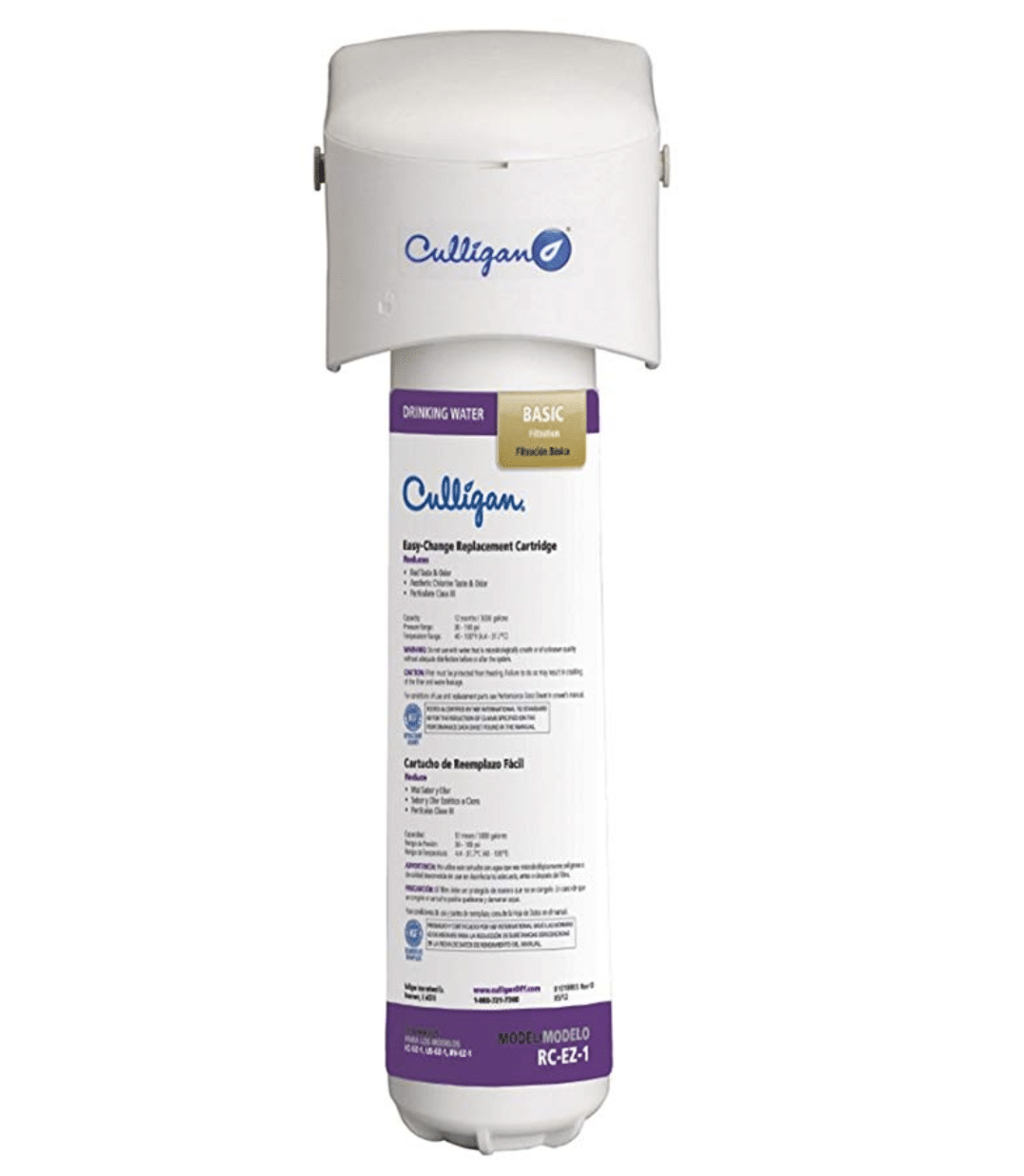 Easy-Change Ice Maker and Refrigerator Drinking Water Filter 1//4/" Quick Connect