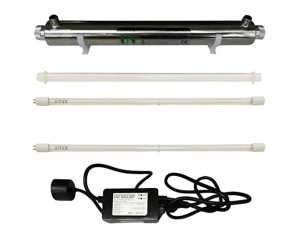 UltraViolet Water Disinfection System Stainless Steel 304 UV Sterilizer 6GPM With LED & Sound Alarming Ballast, 25W Ultra violet Lamp, inlet/outlet Male 1/2 Inch(Add 1 Extra UV Lamp)