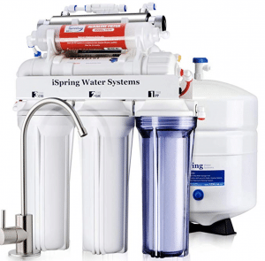 Roll over image to zoom in iSpring RCC7AK-UV Deluxe Under Sink 7-Stage Reverse Osmosis Drinking Water Filtration System with Alkaline Remineralization and UV Sterilizer